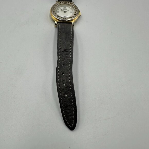 Vintage Fossil Collectors Club Watch Women Two Tone Gray Leather Band Works 8.5\